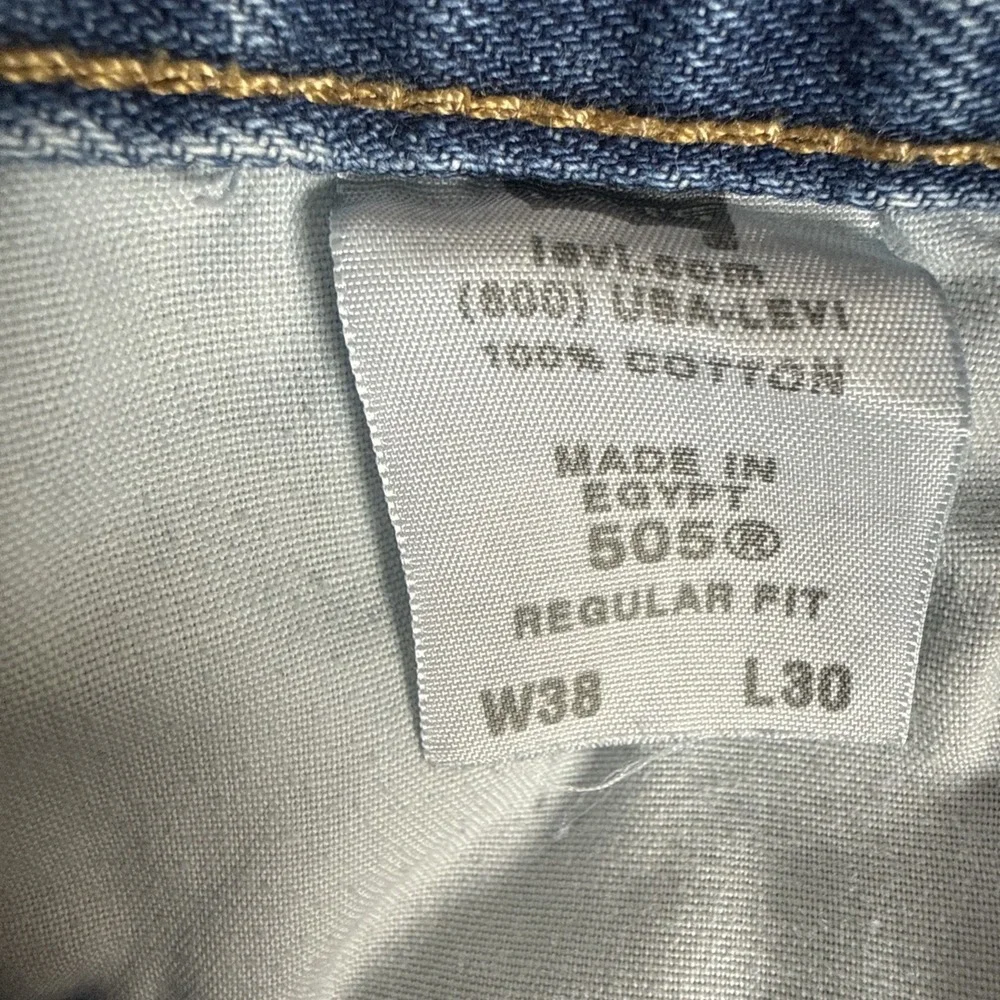 Levis 505 Jeans Mens 38x30 Regular‎ Straight VTG y2k Paint Distress